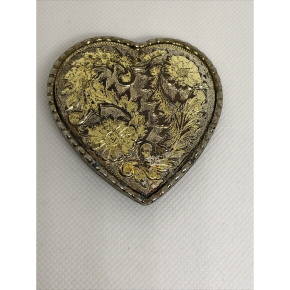 VINTAGE WESTERN BELT BUCKLE (ORNATE HEART SHAPED DESIGN) - Picture 2 of 9